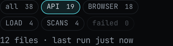 The kind chips at the head of the file list, with what each counts in this project